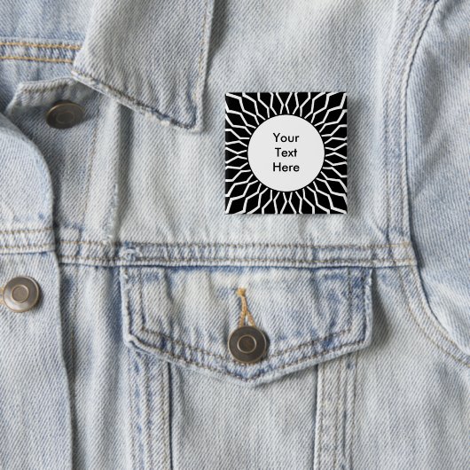 Zonnestraal 07 vierkante button 5,1 cm (In situ)