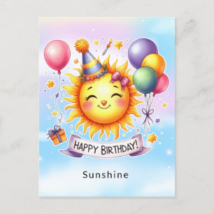 Zonnestraal Aangepaste Naam Verjaardag  Briefkaart