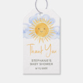 Zonnestraal Baby Shower Bedankt Cadeaulabel (Voorkant)