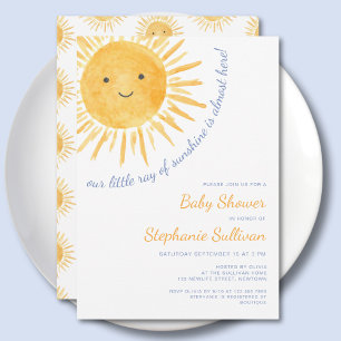 Zonnestraal Baby Shower Kaart