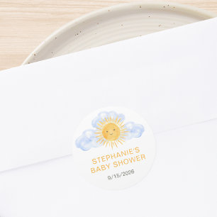 Zonnestraal Baby Shower  Ronde Sticker