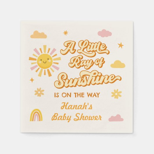 Zonnestraal Baby Shower Servet (Voorkant)