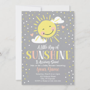 Zonnestraal Baby Shower Uitnodiging