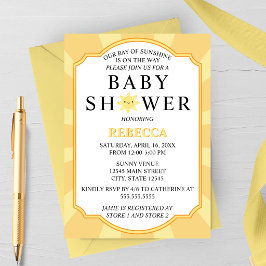 Zonnestraal Baby Shower Uitnodiging