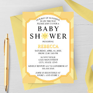 Zonnestraal Baby Shower Uitnodiging