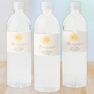 Zonnestraal Baby Shower Waterfles Etiket
