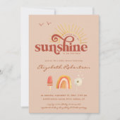 Zonnestraal | Boho babyshower uitnodiging (Voorkant)