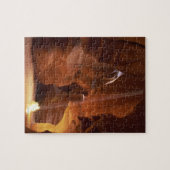 Zonnestraal die op de vloer van de canyon tumblewe legpuzzel (Horizontaal)