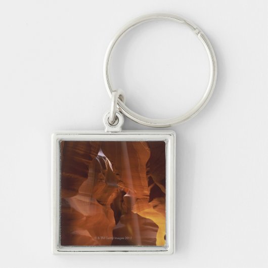 Zonnestraal die op de vloer van de canyon tumblewe sleutelhanger (Voorkant)