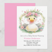 Zonnestraal & Eendjes: Baby Shower Meisje Kaart (Voorkant / Achterkant)