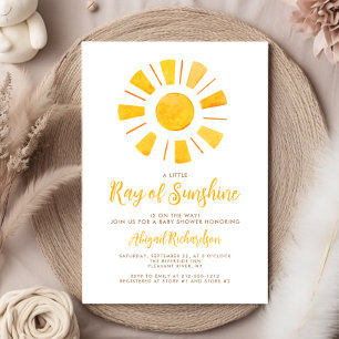 Zonnestraal Geel Oranje Baby Shower Kaart