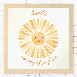 Zonnestraal gepersonaliseerde kinderkamer decorati poster