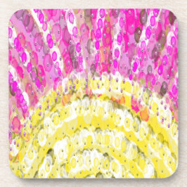 Zonnestraal in geel en in Fuchsia Drankjes Onderzetter