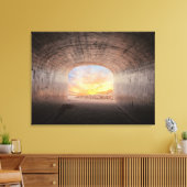 zonnestraal in tunnel canvas afdruk (Insitu (Woonkamer))