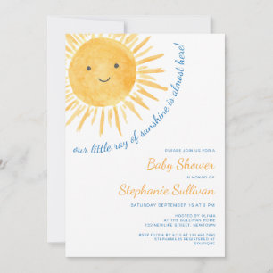 Zonnestraal Jongens Baby Shower Kaart
