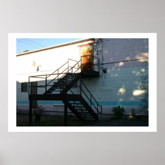 Zonnestraal op Stairwell Poster