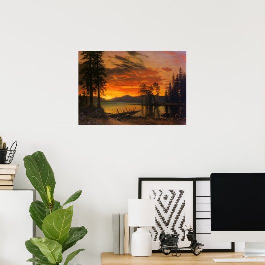 Zonnestraal over de rivier poster (Thuiskantoor)