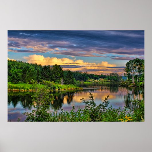 Zonnestraal over de rivier poster (Voorkant)