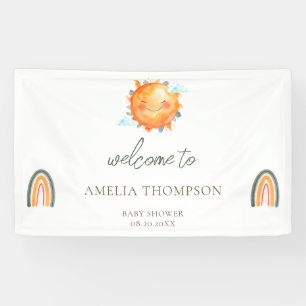 Zonnestraal Regenboog Welkom Zomer Baby Shower Spandoek