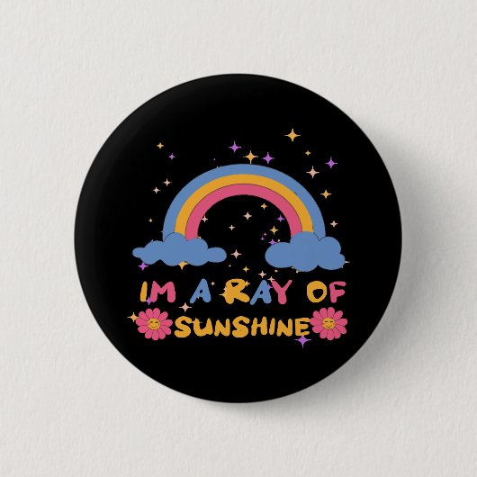 Zonnestraal Ronde Button 5,7 Cm (Voorkant)