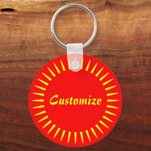 Zonnestraal sjabloon - 2 (rood) sleutelhanger (Voorkant)