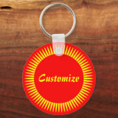 Zonnestraal sjabloon (rood) sleutelhanger (Voorkant)