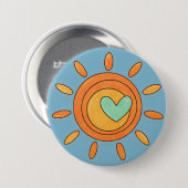 Zonnestraal van Liefde ☀️💚 Ronde Button 7,6 Cm (Voorkant /achterkant)
