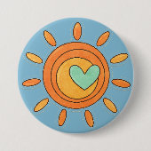 Zonnestraal van Liefde ☀️💚 Ronde Button 7,6 Cm (Voorkant)