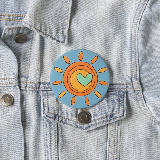 Zonnestraal van Liefde ☀️💚 Ronde Button 7,6 Cm (In situ)