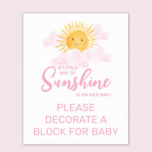 Zonnestraal Versier Een Blok Baby Shower  Poster