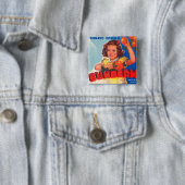 zonnestraal vierkante button 5,1 cm (In situ)