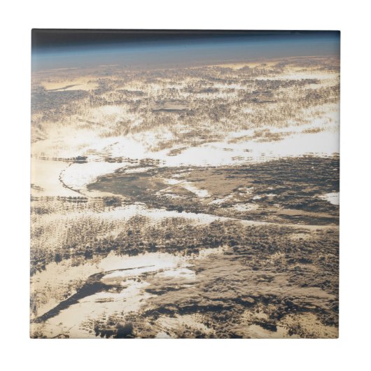 Zonnestraal voor de Atlantische Oceaan Tegeltje (Voorkant)