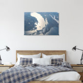 Zonnestraal voor Lake Michigan Canvas Afdruk (Insitu (Slaapkamer))