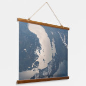 Zonnestraal voor Lake Michigan Hangend Wandkleed (Gebogen)