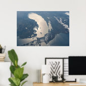 Zonnestraal voor Lake Michigan Poster (Thuiskantoor)