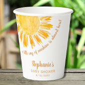 Zonnestraal Waterverf Baby shower Papieren Bekers