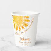 Zonnestraal Waterverf Baby shower Papieren Bekers (Voorkant)