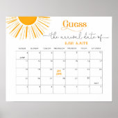 Zonnestral, zon Raad de uitgerekend datum kalender Poster (Voorkant)