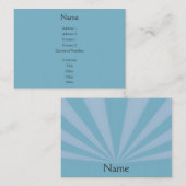 Zonnestralen Blauwgroen blauw Visitekaartje (Voorkant / Achterkant)