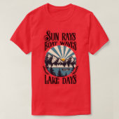 Zonnestralen Boat golven Meer dagen T-shirt (Design voorkant)