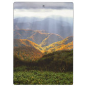 Zonnestralen boven het Shirakami-Sanchi-gebergte Klembord (Achterkant)