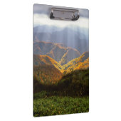 Zonnestralen boven het Shirakami-Sanchi-gebergte Klembord (Rechts)