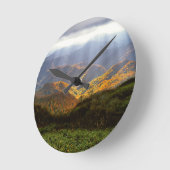 Zonnestralen boven het Shirakami-Sanchi-gebergte Ronde Klok (Hoek)