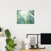 Zonnestralen door bamboe poster (Thuiskantoor)