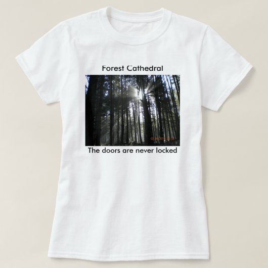 Zonnestralen door de bomen t-shirt (Design voorkant)