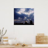 zonnestralen door wolken poster (Keuken)