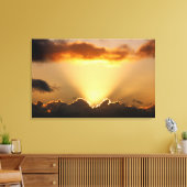 zonnestralen en donkere wolken canvas afdruk (Insitu (Woonkamer))