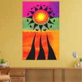 Zonnestralen en elementen canvas afdruk (Insitu (Woonkamer))