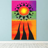 Zonnestralen en elementen canvas afdruk (Insitu (Houten vloer))