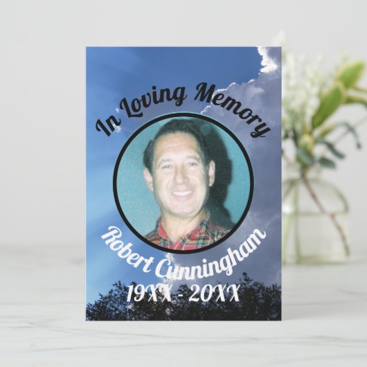 Zonnestralen en wolken Foto Memorial Kaart (Staand voorkant)